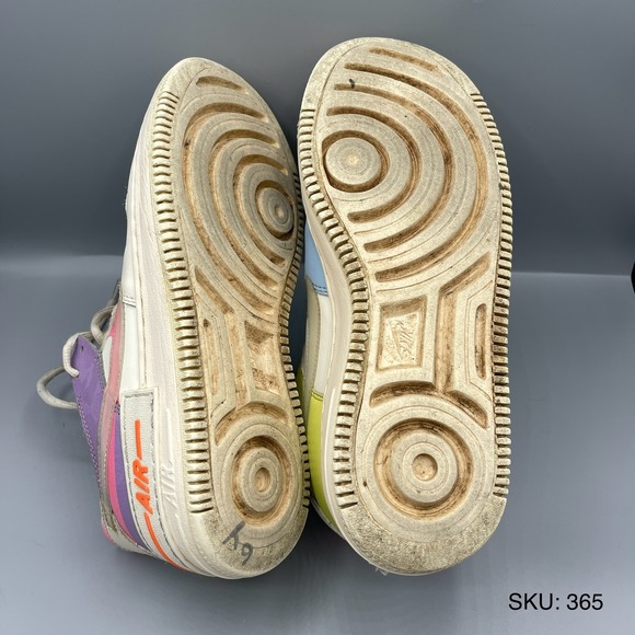 Nike Air Force 1 Shadow Women's‎ Size 8 Shoes White Pink Purple Blue Yellow - Picture 9 of 9